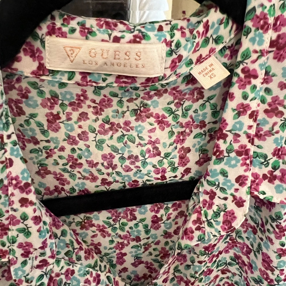Guess Floral Shirt with Pink and Green